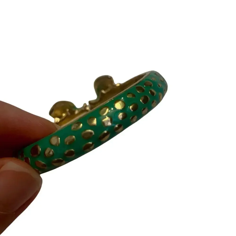 2/$30 Colorful Enamel Blue Green Gold Bug Bangle Bracelet Adjustable Eclectic